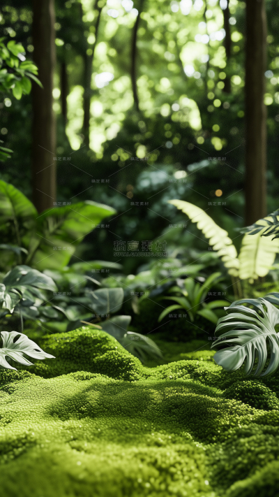 植物系列写实森林感茂盛植物场景