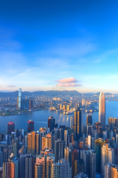 常规内容-背景系列写实海边城市背景图片