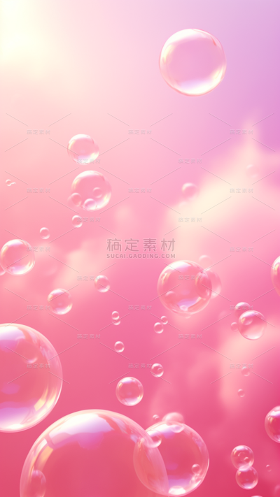 背景通用梦幻感粉色气泡背景场景图片素材
