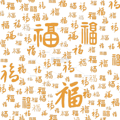 常规中国风金色百福图贴纸