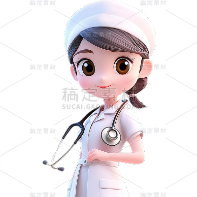 人物系列3D皮克斯护士女贴纸