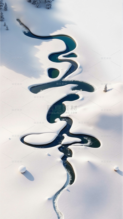 冬天文字创意冬季雪地背景