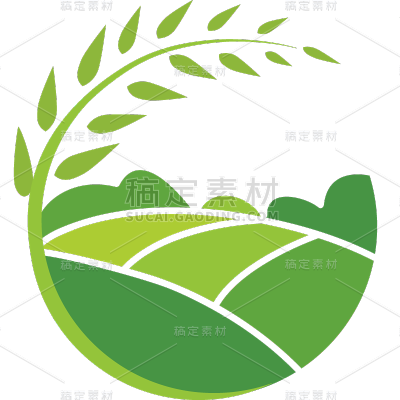 扁平稻田元素通用贴纸