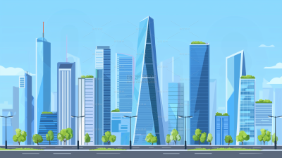 建筑系列插画风城市建筑图片（td)