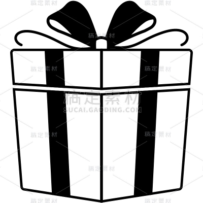 促销通用黑色矢量礼盒图标元素素材