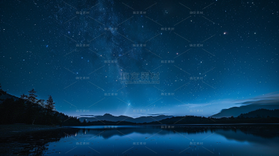 通用蓝色实景横板场景星空背景素材