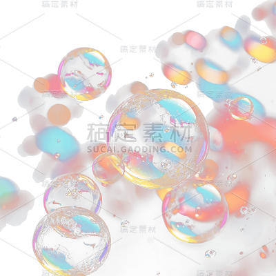 透明彩色气泡贴纸