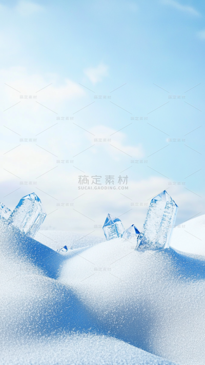 冬天通用实景冰块结晶背景