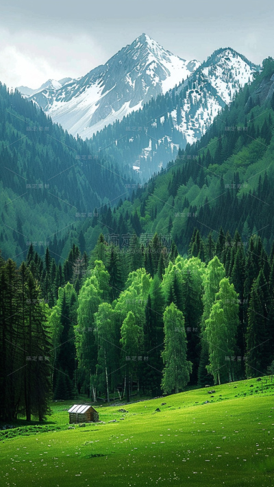 风光通有实景合成森林远景背景图片素材