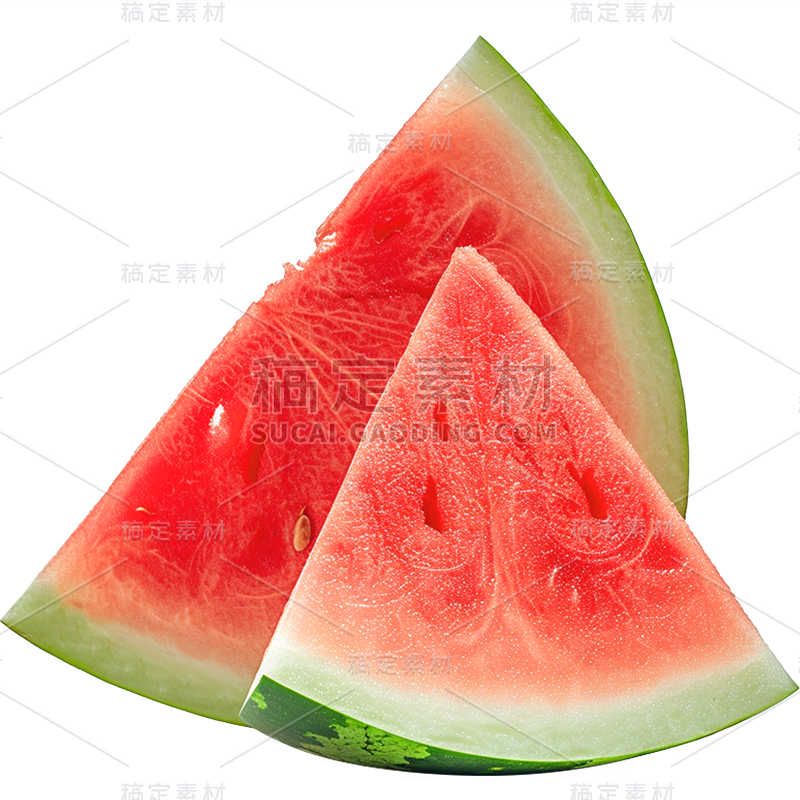 夏季果蔬系列实景半圆三角西瓜通用元素素材