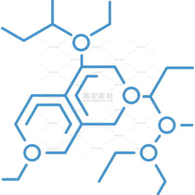 图标系列医疗生物蓝色分子机构线稿元素（td)