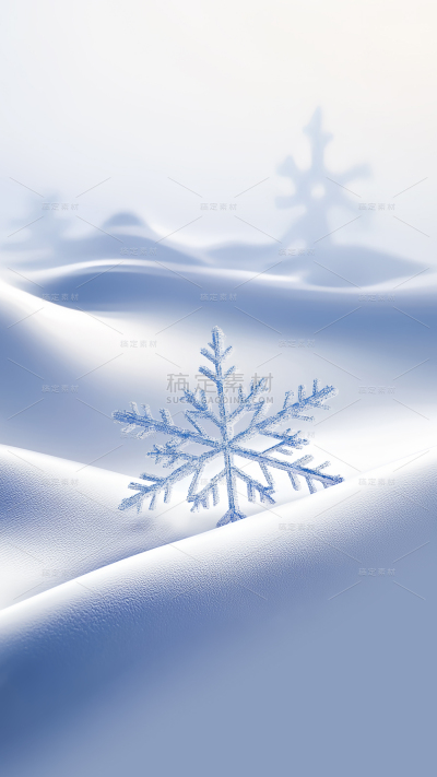 冬天雪地精致雪花背景