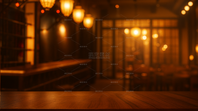 背景系列光影感日式居酒屋木桌展台（td）