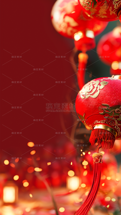 元宵节闹元宵3D立体C4D实景灯笼背景场景图片素材