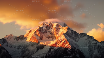 山峰雪山山脉自然风景