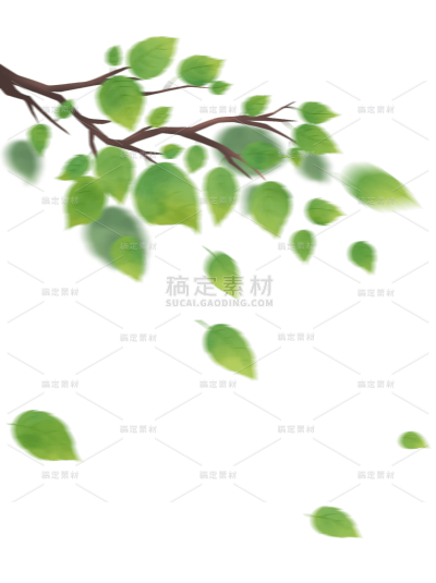 植物系列简约风树叶叶片飘落