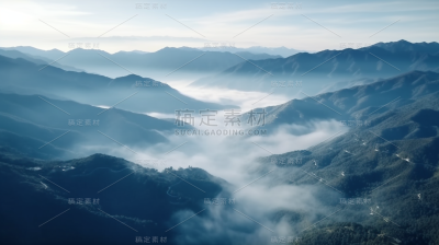 山峰山脉山林山顶自然风景