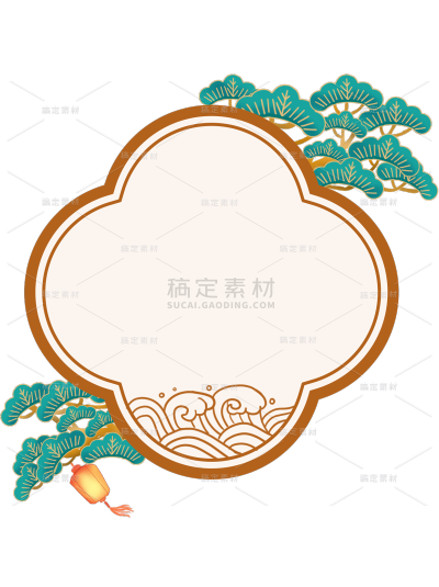 中国风通用国潮异形边框元素素材