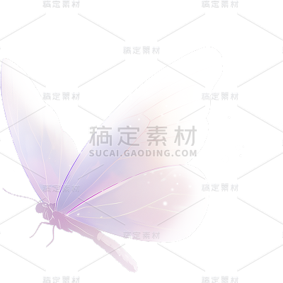 动物系列通用梦幻插画渐变蝴蝶贴纸