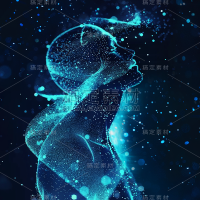 科技风通用插画粒子机器人元素素材