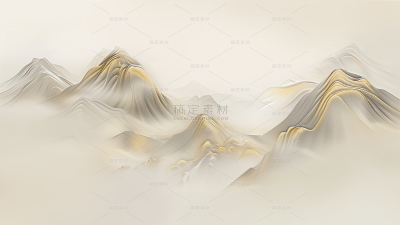 中国风通用鎏金水墨山水背景灰褐色图片素材
