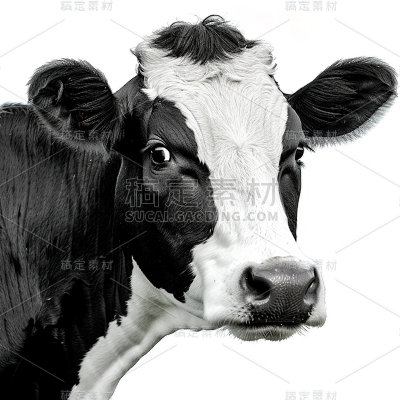 动物系列通用写实牛头脑袋贴纸