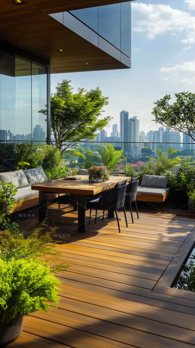 建筑系列通用屋顶花园设计近景图片