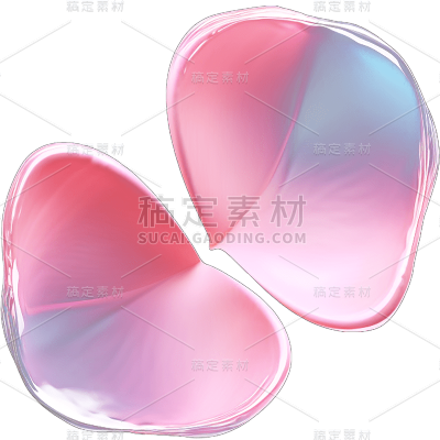 3D立体粉色花瓣贴纸