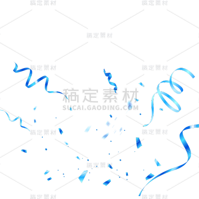 装饰通用炫彩蓝色彩带元素素材