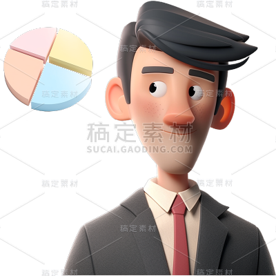 通用3D金融行业职场人物贴纸