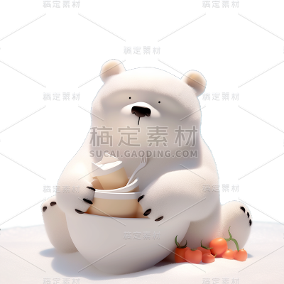 通用可爱感白色北极熊小熊动物贴纸