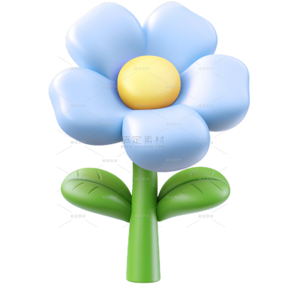 植物系列可爱感3D花朵元素