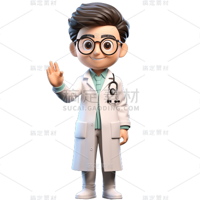3D立体三维医生职业人物