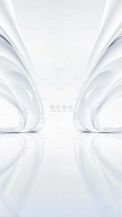 背景系列高级感白色曲线光影背景
