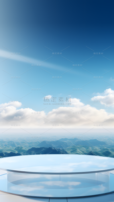 通用天空展台蓝色背景