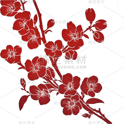 扁平红色梅花花朵