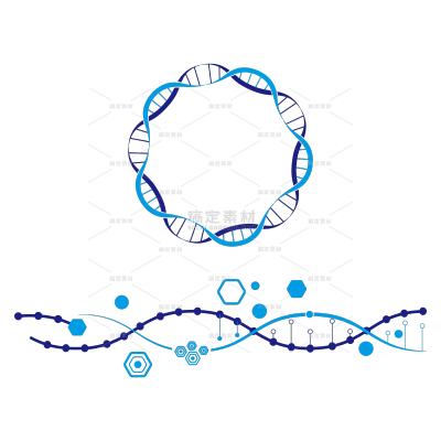 图标系列蓝色科技风波浪线条生物分子组合元素（td）