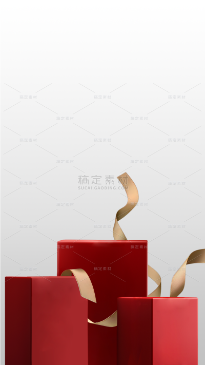 实景618双十一双11双十二双12红色礼盒促销背景图片