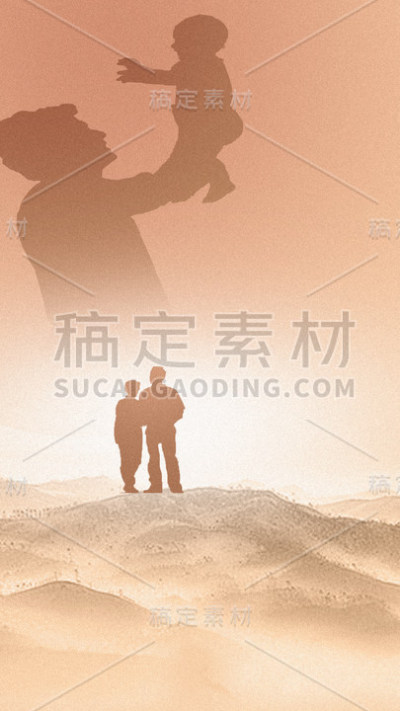 父亲节通用剪影人物背景图片素材