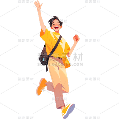 人物系列-通用-插画卡通人物男生贴纸