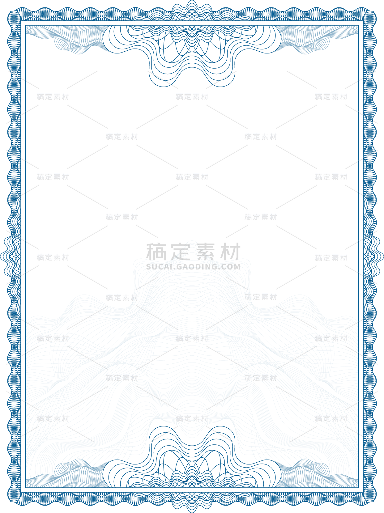 边框系列插画花边表彰证书元素