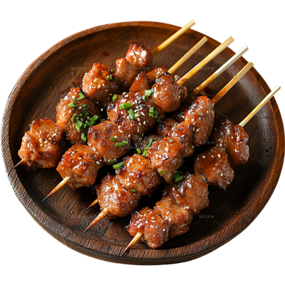 美食写实烧烤+盘子