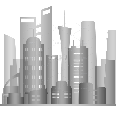常规通用插画城市建筑组合剪影元素素材