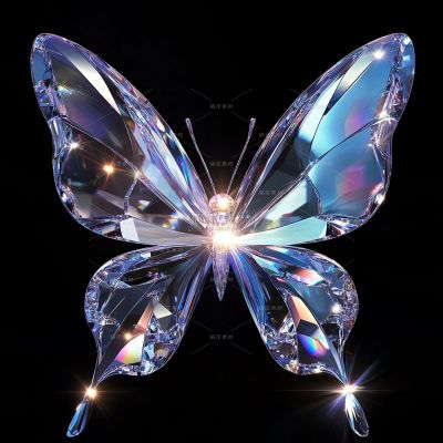 珠宝系列3D立体水晶钻石蝴蝶