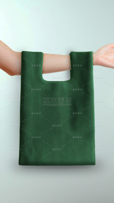 样机系列写实手提袋子样机绿色针织袋