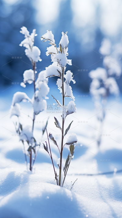 冬天冬季冬日雪景风景植物背景