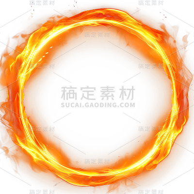 通用红色火圈燃烧的火焰圈元素贴纸