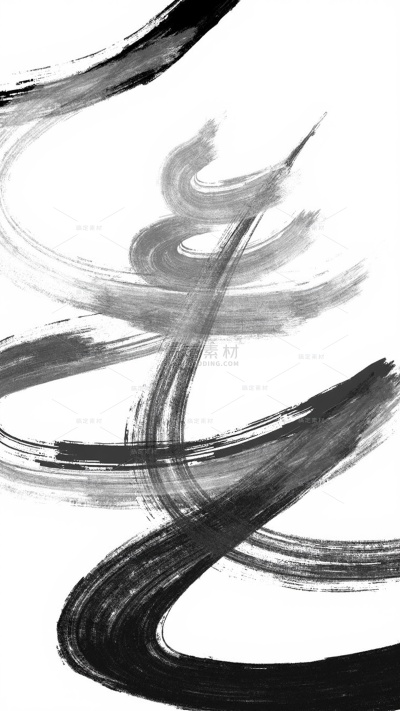 常规内容-中国风系列黑色简约水墨墨迹笔画