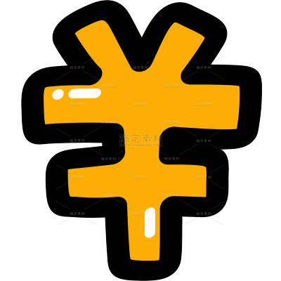 符号标记卡通粗描边手绘涂鸦钱币贴纸