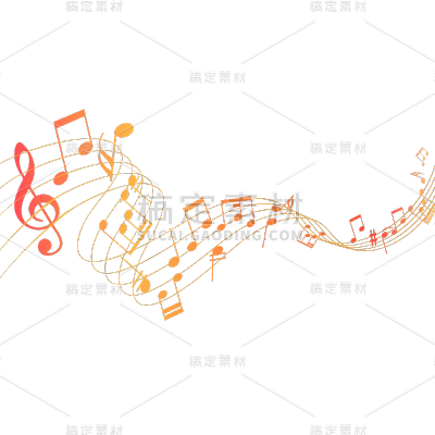 通用插画渐变五线谱音符元素